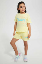 تنزيل الصورة على معرض الصور، Redtag-Yellow-Chest-Print-Set-Sets-Girls-2 to 8 Years