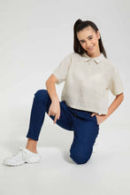 تنزيل الصورة على معرض الصور، Redtag-Beige/White-Stripe-Blouse-Blouses-Senior-Girls-9 to 14 Years