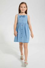تنزيل الصورة على معرض الصور، Redtag-Blue-Denim-Dress-Dresses-Girls-2 to 8 Years