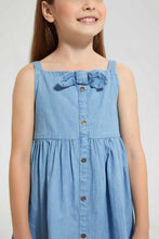 تنزيل الصورة على معرض الصور، Redtag-Blue-Denim-Dress-Dresses-Girls-2 to 8 Years