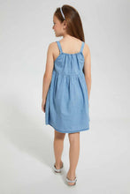 تنزيل الصورة على معرض الصور، Redtag-Blue-Denim-Dress-Dresses-Girls-2 to 8 Years