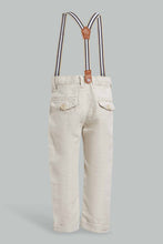 Load image into Gallery viewer, Redtag-Beige-Texture-Suspender-Casual-Trousers-Chino-Trousers-Infant-Boys-3 to 24 Months