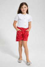 تنزيل الصورة على معرض الصور، Redtag-White-Textured-Front-Placket-Blouse-Blouses-Girls-2 to 8 Years
