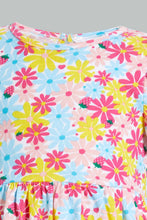 تنزيل الصورة على معرض الصور، Redtag-Pink-Short-Sleeve-Floral-Print-Casual-Set-Sets-Infant-Girls-3 to 24 Months
