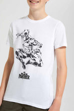 تنزيل الصورة على معرض الصور، Redtag-White-Black-Panther-T-Shirt-Graphic-T-Shirts-Senior-Boys-9 to 14 Years