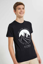 تنزيل الصورة على معرض الصور، Redtag-Black-Batman-T-Shirt-Graphic-T-Shirts-Senior-Boys-9 to 14 Years