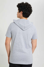 تنزيل الصورة على معرض الصور، Redtag-Grey-Melange-Bsr-Plain-Hoody-Tee-Hoody-T-Shirts-Senior-Boys-9 to 14 Years