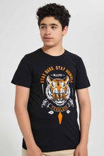 تنزيل الصورة على معرض الصور، Redtag-Black-Bsr-Tiger-Print-Tee-Graphic-T-Shirts-Senior-Boys-9 to 14 Years
