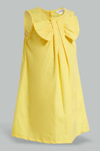 تنزيل الصورة على معرض الصور، Redtag-Yellow-Bow-Neck-Dress-Dresses-Girls-2 to 8 Years