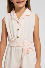 تنزيل الصورة على معرض الصور، Redtag-Pink-Collared-Button-Down-Jumpsuit-Playsuits-Girls-2 to 8 Years