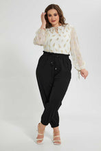 Load image into Gallery viewer, Redtag-Black-Paperbag-Waist-Jogger-Pants-Jogger-Fit-Women's-