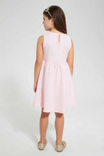 تنزيل الصورة على معرض الصور، Redtag-Pink-Textured-Knitted-Dress-Dresses-Girls-2 to 8 Years