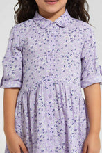Load image into Gallery viewer, Lilac Floral Shirt Dress