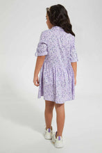 Load image into Gallery viewer, Lilac Floral Shirt Dress