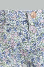 تنزيل الصورة على معرض الصور، Redtag-Blue-Floral-Aop-Short-Denim-Shorts-Infant-Girls-3 to 24 Months
