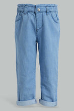 Load image into Gallery viewer, Redtag-Blue-Light-Wash-Denim-Jogger-Jeans-Harem-Fit-Infant-Girls-3 to 24 Months