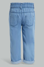 Load image into Gallery viewer, Redtag-Blue-Light-Wash-Denim-Jogger-Jeans-Harem-Fit-Infant-Girls-3 to 24 Months