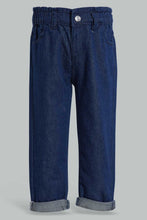 Load image into Gallery viewer, Redtag-Blue-Dark-Wash-Denim-Jogger-Jeans-Harem-Fit-Infant-Girls-3 to 24 Months
