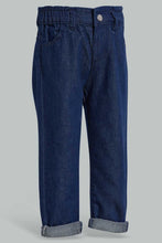 Load image into Gallery viewer, Redtag-Blue-Dark-Wash-Denim-Jogger-Jeans-Harem-Fit-Infant-Girls-3 to 24 Months