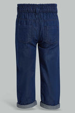 Load image into Gallery viewer, Redtag-Blue-Dark-Wash-Denim-Jogger-Jeans-Harem-Fit-Infant-Girls-3 to 24 Months