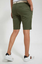 Load image into Gallery viewer, Redtag-Olive-Printed-Chino-Short-With-Belt-Swimwear--