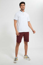 Load image into Gallery viewer, Redtag-Burgandy-Printed-Chino-Short-With-Belt-Swimwear--