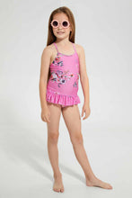 تنزيل الصورة على معرض الصور، Redtag-Pink-Floral-Printed-Swimsuit-Swimsuits-Girls-2 to 8 Years