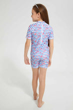 تنزيل الصورة على معرض الصور، Redtag-Cream-Printed-Front-Zipper-Swimsuit-Swimsuits-Girls-2 to 8 Years