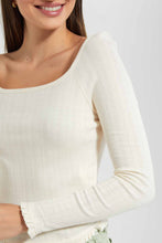 Load image into Gallery viewer, Redtag-Cream-Pointelle-Rib-Top-Category:Tops,-Colour:Cream,-Filter:Women's-Clothing,-New-In,-New-In-Women,-Non-Sale,-RMD-add,-S22C,-Section:Women,-Women-Tops-Women's-