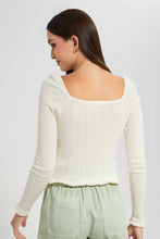 Load image into Gallery viewer, Redtag-Cream-Pointelle-Rib-Top-Category:Tops,-Colour:Cream,-Filter:Women's-Clothing,-New-In,-New-In-Women,-Non-Sale,-RMD-add,-S22C,-Section:Women,-Women-Tops-Women's-
