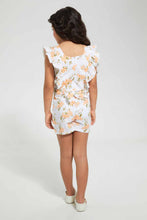 Load image into Gallery viewer, Redtag-Peach-Schiffli-Printed-Printed-Playsuit-Playsuits-Girls-2 to 8 Years