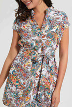 تنزيل الصورة على معرض الصور، Redtag-Printed-Belted-Tunic-Dress-Blouses-Women's-