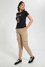 Load image into Gallery viewer, Redtag-Tan-Belted-Utility-Jogger-Pants-Jogger-Fit-Women's-