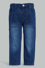 Load image into Gallery viewer, Redtag-Dark-Wash-Anti-Fit-Loose-Denim-Pant-Pull-On-Jeans-Pull-On-Infant-Boys-3 to 24 Months