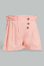 Load image into Gallery viewer, Redtag-Coral-Front-Pleats-Short-Casual-Shorts-Infant-Girls-3 to 24 Months