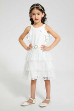 Load image into Gallery viewer, Redtag-Grey-Frilled-Halter-Neck-Dress-Dresses-Girls-2 to 8 Years