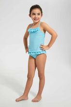تنزيل الصورة على معرض الصور، Redtag-Aqua-Striped--Swimsuit-Swimsuits-Girls-2 to 8 Years