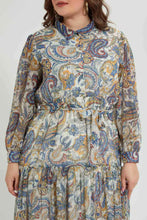 Load image into Gallery viewer, Redtag-Assorted-Paisley-Printed-Lurex-Dobby-Tiered-Dress-Dresses-Women's-