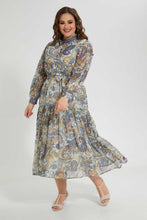 Load image into Gallery viewer, Redtag-Assorted-Paisley-Printed-Lurex-Dobby-Tiered-Dress-Dresses-Women's-