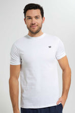 Load image into Gallery viewer, Redtag-White-With-Navy-Aop--Short-Pyjama-Set-Pyjama-Sets-Men's-