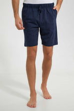 Load image into Gallery viewer, Redtag-White-With-Navy-Aop--Short-Pyjama-Set-Pyjama-Sets-Men's-