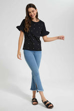 Load image into Gallery viewer, Redtag-Pale-Pink-Embellished-Shoulder-T-Shirt-Category:T-Shirts,-Colour:Pink,-Filter:Women's-Clothing,-New-In,-New-In-Women,-Non-Sale,-S22D,-Section:Women,-Women-T-Shirts-Women's-