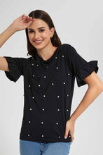 Load image into Gallery viewer, Redtag-Pale-Pink-Embellished-Shoulder-T-Shirt-Category:T-Shirts,-Colour:Pink,-Filter:Women's-Clothing,-New-In,-New-In-Women,-Non-Sale,-S22D,-Section:Women,-Women-T-Shirts-Women's-