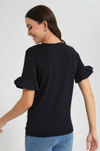 Load image into Gallery viewer, Redtag-Pale-Pink-Embellished-Shoulder-T-Shirt-Category:T-Shirts,-Colour:Pink,-Filter:Women's-Clothing,-New-In,-New-In-Women,-Non-Sale,-S22D,-Section:Women,-Women-T-Shirts-Women's-