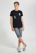 تنزيل الصورة على معرض الصور، Redtag-Grey-Knit-Denim-Short-Denim-Shorts-Senior-Boys-9 to 14 Years