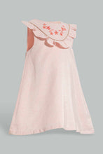 Load image into Gallery viewer, Redtag-Coral-Front-Embroidery-Sleeveless-Lurex-Dress-Dresses-Infant-Girls-3 to 24 Months