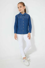 تنزيل الصورة على معرض الصور، Redtag-Denim-Embellised-Blouse-Blouses-Girls-2 to 8 Years