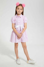تنزيل الصورة على معرض الصور، Redtag-Pink-Stripped-Shirt-Dress-Dresses-Girls-2 to 8 Years