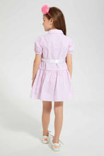 تنزيل الصورة على معرض الصور، Redtag-Pink-Stripped-Shirt-Dress-Dresses-Girls-2 to 8 Years