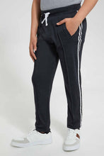 Load image into Gallery viewer, Redtag-Charcoal-Side-Tape-Trouser-Pants-Jogger-Fit-Senior-Boys-9 to 14 Years